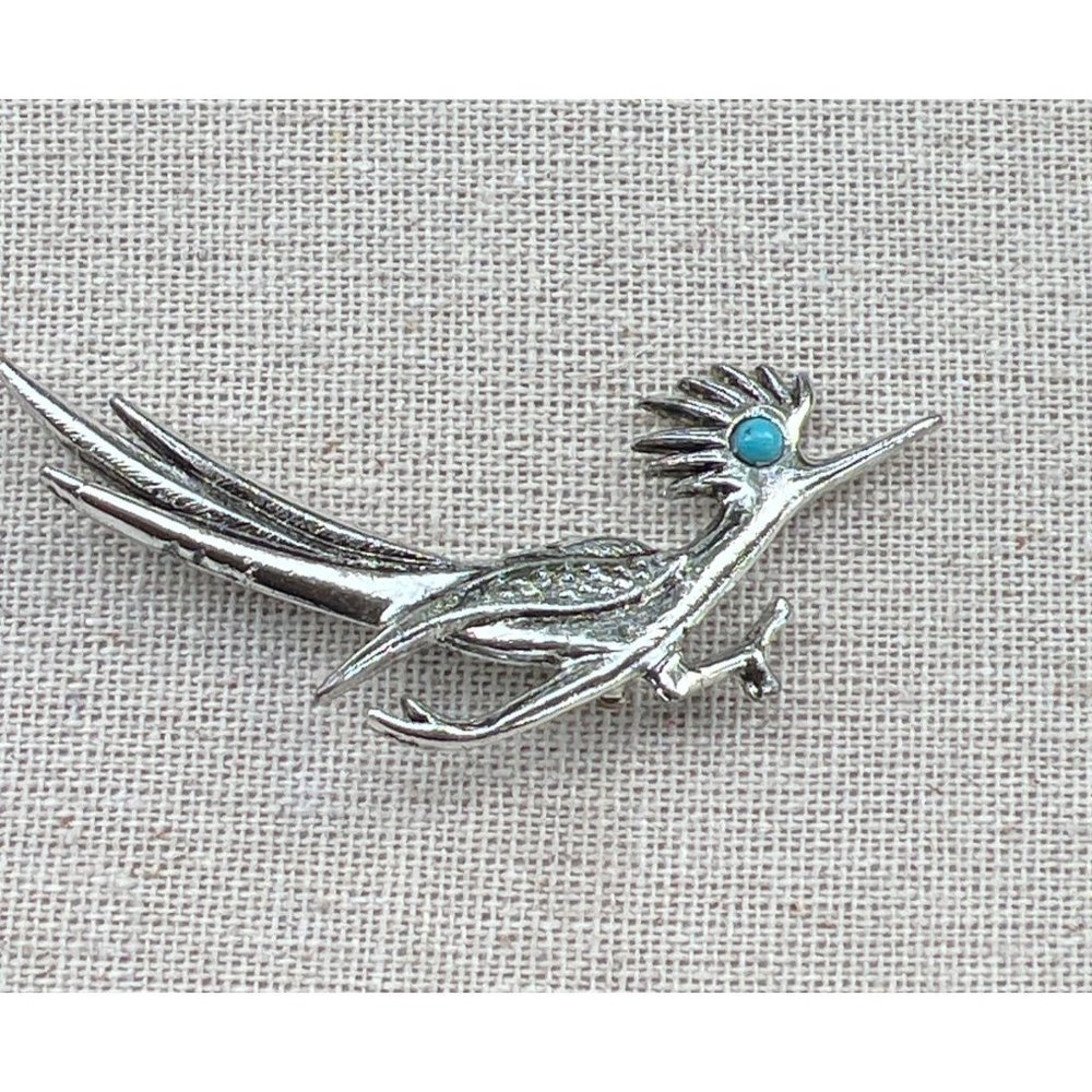 Navajo Vintage Turquoise Road Runner Brooch
